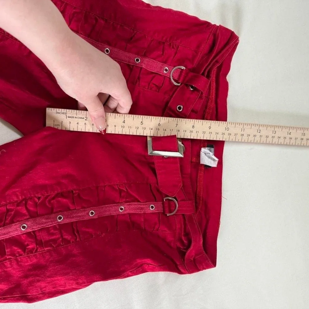 Y2k red low rise‎ pants  y2k san julian red pants